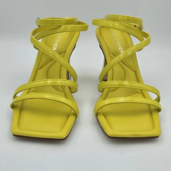 Marc Fisher Mahima Strappy Heeled Sandals, Greenish/Yellow, Women's 5M - Picture 4 of 15